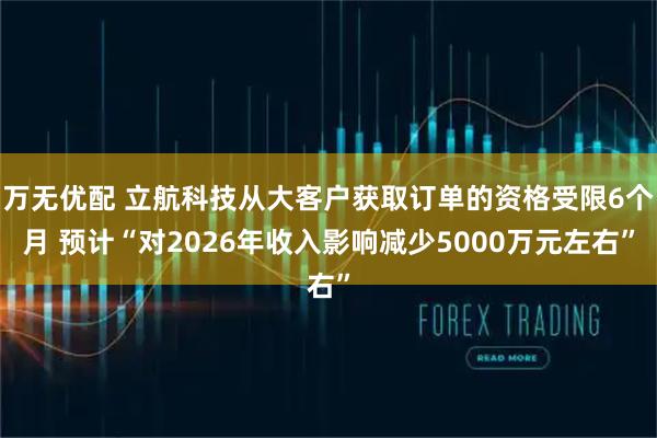 万无优配 立航科技从大客户获取订单的资格受限6个月 预计“对2026年收入影响减少5000万元左右”